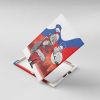 Slovenia Santa Christmas Canvas Wall Art Slovenija Vesel Bozic Flag Style - Wonder Print Shop