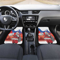 Slovenia Santa Christmas Car Mats Slovenija Vesel Bozic Flag Style - Wonder Print Shop