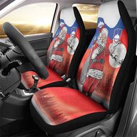 Slovenia Santa Christmas Car Seat Cover Slovenija Vesel Bozic Flag Style - Wonder Print Shop