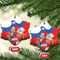 Slovenia Santa Christmas Ceramic Ornament Slovenija Vesel Bozic Flag Style - Wonder Print Shop
