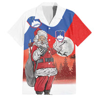 Slovenia Santa Christmas Hawaiian Shirt Slovenija Vesel Bozic Flag Style - Wonder Print Shop