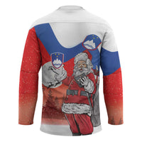 Slovenia Santa Christmas Hockey Jersey Slovenija Vesel Bozic Flag Style - Wonder Print Shop