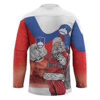 Slovenia Santa Christmas Hockey Jersey Slovenija Vesel Bozic Flag Style - Wonder Print Shop