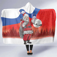 Slovenia Santa Christmas Hooded Blanket Slovenija Vesel Bozic Flag Style - Wonder Print Shop
