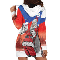 Slovenia Santa Christmas Hoodie Dress Slovenija Vesel Bozic Flag Style - Wonder Print Shop