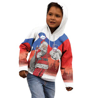 Slovenia Santa Christmas Kid Hoodie Slovenija Vesel Bozic Flag Style - Wonder Print Shop