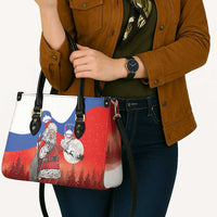 Slovenia Santa Christmas Leather Bag Slovenija Vesel Bozic Flag Style - Wonder Print Shop