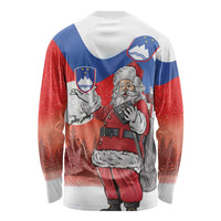 Slovenia Santa Christmas Long Sleeve Shirt Slovenija Vesel Bozic Flag Style - Wonder Print Shop