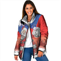Slovenia Santa Christmas Padded Jacket Slovenija Vesel Bozic Flag Style - Wonder Print Shop