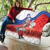 Slovenia Santa Christmas Quilt Slovenija Vesel Bozic Flag Style - Wonder Print Shop