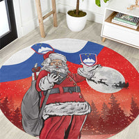 Slovenia Santa Christmas Round Carpet Slovenija Vesel Bozic Flag Style - Wonder Print Shop