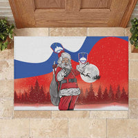 Slovenia Santa Christmas Rubber Doormat Slovenija Vesel Bozic Flag Style - Wonder Print Shop