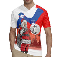 Slovenia Santa Christmas Rugby Jersey Slovenija Vesel Bozic Flag Style - Wonder Print Shop