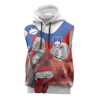 Slovenia Santa Christmas Sleeveless Hoodie Slovenija Vesel Bozic Flag Style - Wonder Print Shop