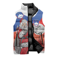 Slovenia Santa Christmas Sleeveless Puffer Jacket Slovenija Vesel Bozic Flag Style - Wonder Print Shop