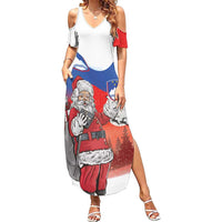 Slovenia Santa Christmas Summer Maxi Dress Slovenija Vesel Bozic Flag Style - Wonder Print Shop