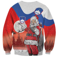 Slovenia Santa Christmas Sweatshirt Slovenija Vesel Bozic Flag Style - Wonder Print Shop