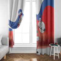 Slovenia Santa Christmas Window Curtain Slovenija Vesel Bozic Flag Style - Wonder Print Shop