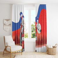 Slovenia Santa Christmas Window Curtain Slovenija Vesel Bozic Flag Style - Wonder Print Shop