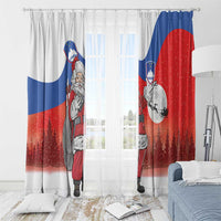 Slovenia Santa Christmas Window Curtain Slovenija Vesel Bozic Flag Style - Wonder Print Shop