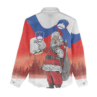Slovenia Santa Christmas Women Casual Shirt Slovenija Vesel Bozic Flag Style - Wonder Print Shop