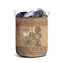 Western Cowboy Christmas Laundry Basket Cowboy Santa Ho Ho Ho Retro - Wonder Print Shop
