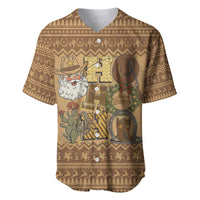 Western Cowboy Christmas Baseball Jersey Cowboy Santa Ho Ho Ho Retro - Wonder Print Shop