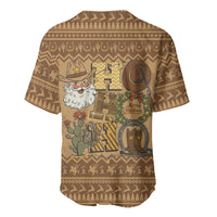 Western Cowboy Christmas Baseball Jersey Cowboy Santa Ho Ho Ho Retro - Wonder Print Shop