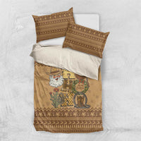Western Cowboy Christmas Bedding Set Cowboy Santa Ho Ho Ho Retro - Wonder Print Shop