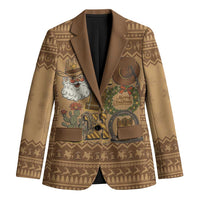 Western Cowboy Christmas Blazer Cowboy Santa Ho Ho Ho Retro - Wonder Print Shop