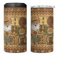 Western Cowboy Christmas 4 in 1 Can Cooler Tumbler Cowboy Santa Ho Ho Ho Retro - Wonder Print Shop
