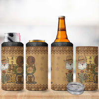 Western Cowboy Christmas 4 in 1 Can Cooler Tumbler Cowboy Santa Ho Ho Ho Retro - Wonder Print Shop
