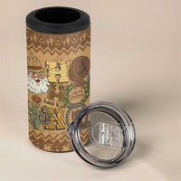 Western Cowboy Christmas 4 in 1 Can Cooler Tumbler Cowboy Santa Ho Ho Ho Retro - Wonder Print Shop
