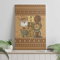 Western Cowboy Christmas Canvas Wall Art Cowboy Santa Ho Ho Ho Retro - Wonder Print Shop