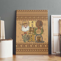 Western Cowboy Christmas Canvas Wall Art Cowboy Santa Ho Ho Ho Retro - Wonder Print Shop