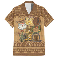 Western Cowboy Christmas Family Matching Mermaid Dress and Hawaiian Shirt Cowboy Santa Ho Ho Ho Retro - Wonder Print Shop