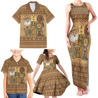 Western Cowboy Christmas Family Matching Tank Maxi Dress and Hawaiian Shirt Cowboy Santa Ho Ho Ho Retro - Wonder Print Shop