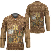 Western Cowboy Christmas Hockey Jersey Cowboy Santa Ho Ho Ho Retro - Wonder Print Shop