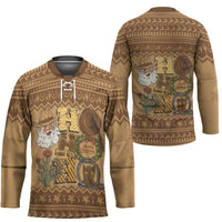 Western Cowboy Christmas Hockey Jersey Cowboy Santa Ho Ho Ho Retro - Wonder Print Shop