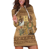 Western Cowboy Christmas Hoodie Dress Cowboy Santa Ho Ho Ho Retro - Wonder Print Shop