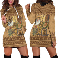 Western Cowboy Christmas Hoodie Dress Cowboy Santa Ho Ho Ho Retro - Wonder Print Shop