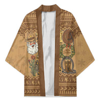Western Cowboy Christmas Kimono Cowboy Santa Ho Ho Ho Retro - Wonder Print Shop