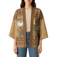 Western Cowboy Christmas Kimono Cowboy Santa Ho Ho Ho Retro - Wonder Print Shop