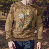 Western Cowboy Christmas Ugly Christmas Sweater Cowboy Santa Ho Ho Ho Retro - Wonder Print Shop