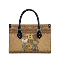 Western Cowboy Christmas Leather Bag Cowboy Santa Ho Ho Ho Retro - Wonder Print Shop