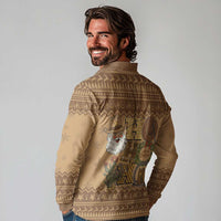 Western Cowboy Christmas Long Sleeve Polo Shirt Cowboy Santa Ho Ho Ho Retro - Wonder Print Shop