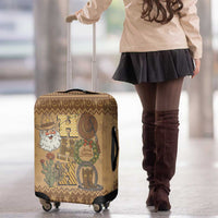 Western Cowboy Christmas Luggage Cover Cowboy Santa Ho Ho Ho Retro - Wonder Print Shop