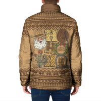 Western Cowboy Christmas Padded Jacket Cowboy Santa Ho Ho Ho Retro - Wonder Print Shop