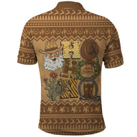 Western Cowboy Christmas Polo Shirt Cowboy Santa Ho Ho Ho Retro - Wonder Print Shop