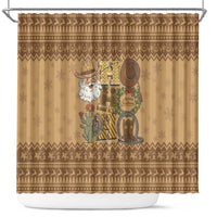 Western Cowboy Christmas Shower Curtain Cowboy Santa Ho Ho Ho Retro - Wonder Print Shop